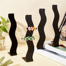 PH PandaHall 6 soportes para horquillas de pelo en forma de L, acrílico ondulado, soporte para horquilla, organizador de almacenamiento de joyas, barra en T, organizador de exhibición para el pelo, pulsera de joyería, 1.7 x 2.4 x 9 pulgadas