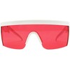 ShadyVEU Semi Rimless Red Translucent Lens Sports Performance Sunglasses White