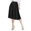 Urban GoCo Women's A-Line Pleated Flared Midi Skirt - Black