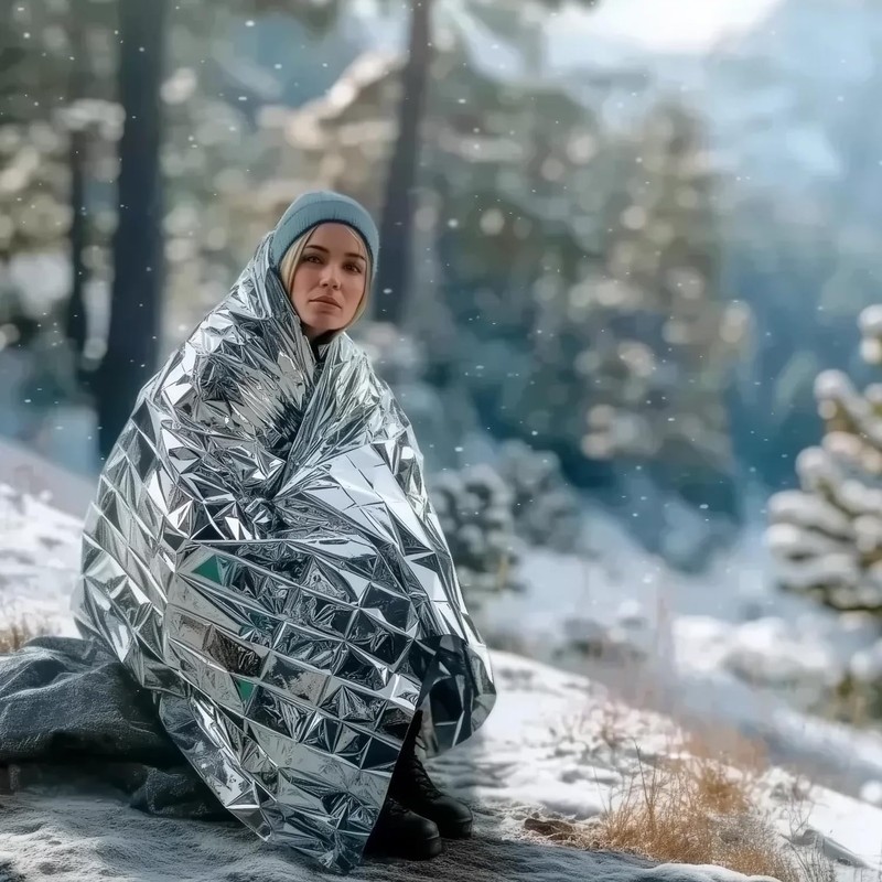 Altland 4 Pack of Emergency Blankets - Individually Packaged Silver