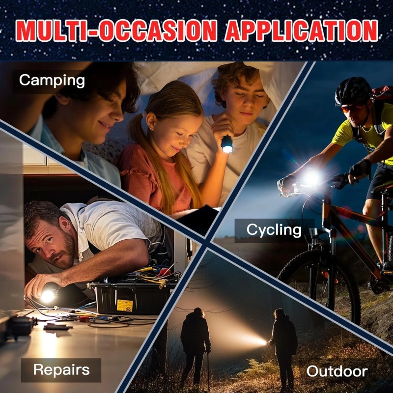 HAUSBELL A100 LED EDC Flashlights High Lumens,Bright, Zoomable, Waterproof, Powe