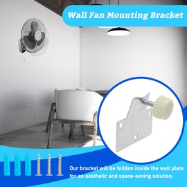 LUTQ Heavy Duty Fan Mounting Bracket, Solid Steel Wall Mount with Fastening Screws and Hidden Holder - with Locating Pin - 1 Set