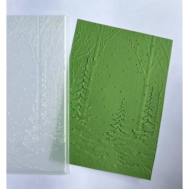 arriettycraft 3D Plastic Embossing Folders with Forest Background for Card