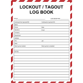 SAFBY Lockout Tagout Logbook: Lockout Tagout Record Keeping Book, 15 Pages, 8.3 x 11.2 inches, Safety Record Keeping Book