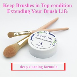 BOUTIQO Makeup Brush Cleanser Solid Soap Beauty Blender Sponge Cleanser Balm, 1.4 Ounce (Pack of 1)