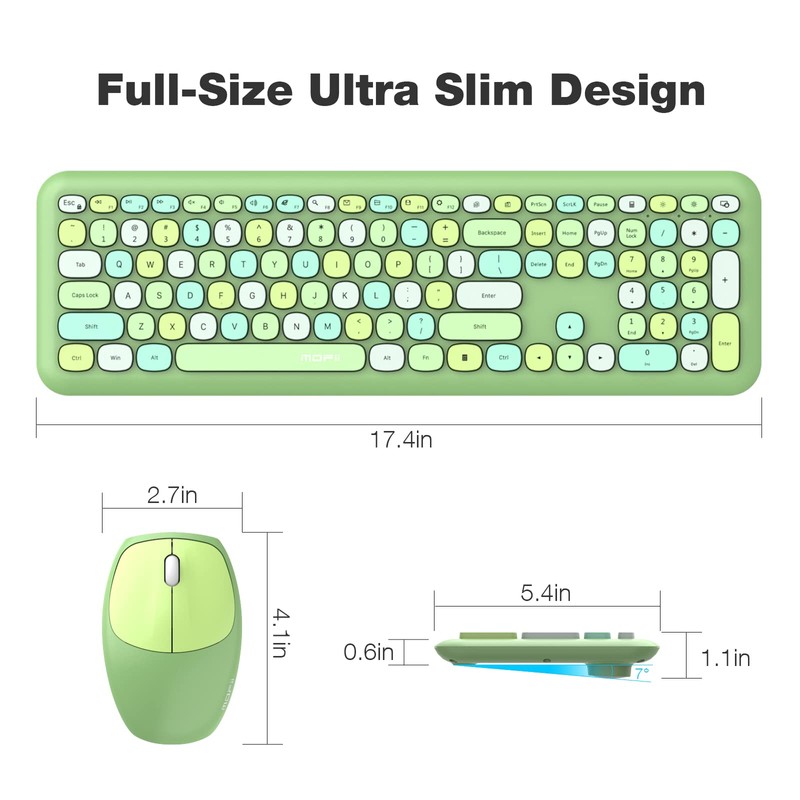 MOFii Wireless Keyboard and Mouse Combo, Computer Full Size Keyboard,