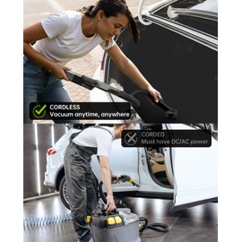 AutoBot Car Vacuum Portable Cordless - 20000PA Handheld Vacuum for Pet Hair, 50 Min Runtime with 5 Attachments & Flexible Hose, 3Hr Fast Charge for Cars, Trucks, Home Cleaning (Type-C)
