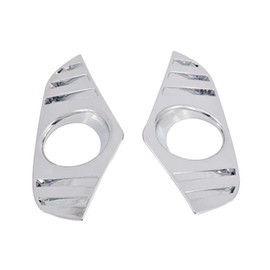 TOTMOX 2 PCS/Set, Carbon Fiber/Chrome Silver Exterior Front Fog Light Lamp Cover Trim Compatible with Toyota RAV4 LE/XLE/Limited 2019-2022