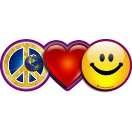 ProSticker 2114 (One) 3" X 7.5" Harmony Series World Peace Love Smile Decal Sticker