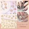 Gold Nail Charms, Crown Star Bow Butterfly Planet Dollar Sign