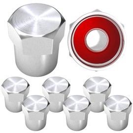 SAMIKIVA - Tapones para válvula de neumático de latón con sello de goma, a prueba de polvo, ajuste universal para coches, SUV, bicicleta y bicicleta, camiones, motocicletas (8 unidades), color plateado