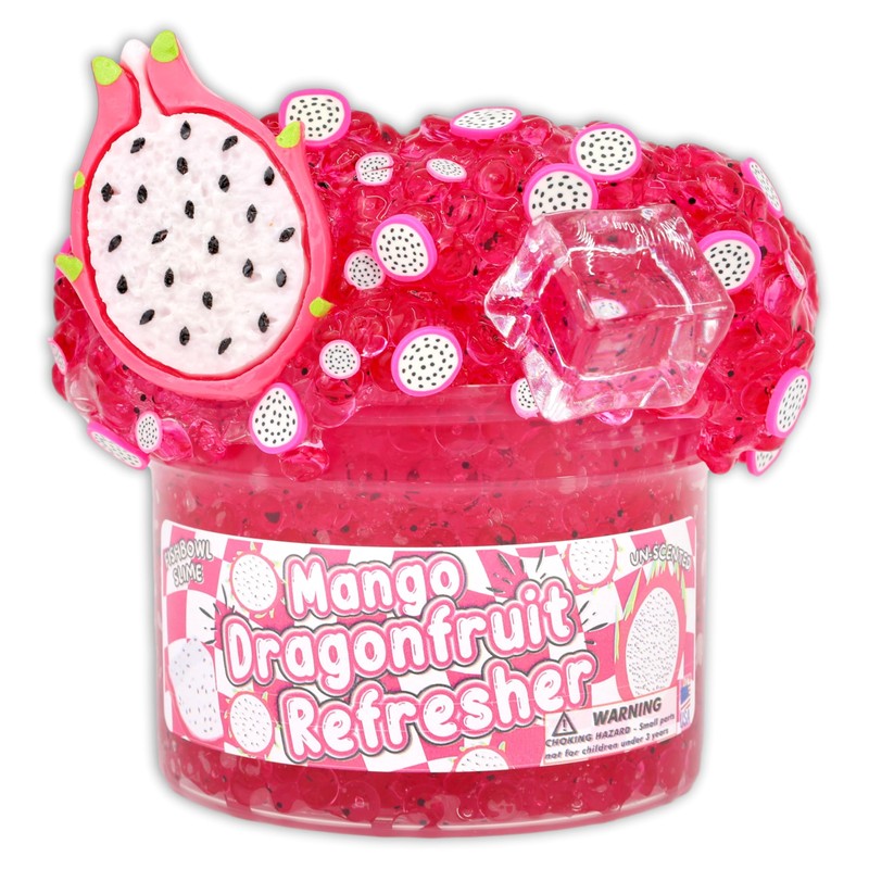 Mango Dragonfruit Refresher (8oz) - Fishbowl Bead Slime - Handmade