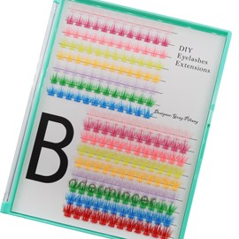 Bodermincer XXXL Tray 204pcs 9 Colors Mixed/Black Mixed Length Lash Clusters Lash Extensions 10+12mm MIX/12-14mm MIX/14+16mm MIX Wispy Lashes (12+14mm MIX)