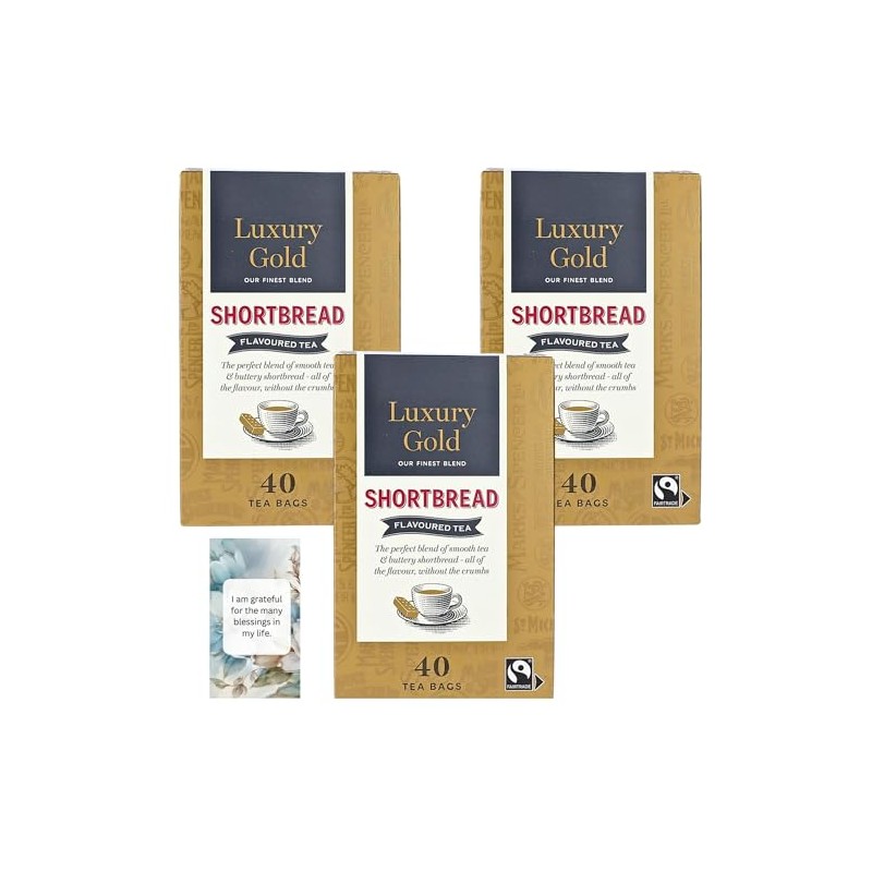 Tea Hamper Bundle Featuring Luxury Gold Shortbread Flavoured Tea (Pack
