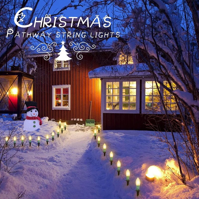 Christmas Pathway Lights Outdoor, 26 FT Connectable C9 LED Christmas