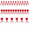 Snblzhef Valentine's Day Heart-Shaped Stick Branch Love Artificial Bouquet Flower