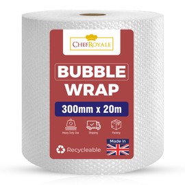 Chef Royale Bubble Wrap Pack of 2, 300mm x 20m Roll of Premium Quality Small Air bubbles Packaging Box for Shipping and Moving, Home Strong Affordable Bubble Wrap