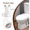 2Pcs Toilet Bolt Covers, White Ceramic Fox-Cat Shaped, Fun Bathroom