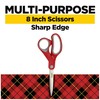 Scotch Multi-Purpose Stainless Steel Scissors, 8 Inches, Red & Gray,