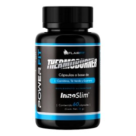 Suplemento En Cápsulas Flairfit® Thermoburner, Formulación Premium L- Carnitina, Guaraná, Té Verde, Vitamína C, Pimienta Negra, Pimienta Cayena, Pote 60 Cápsulas