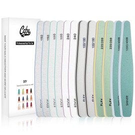 CGBE Limas Para Uñas: 12 Limas De Uñas Lavables De Doble Cara Para Uñas De Gel, Acrílicas Y Naturales, Juego De Limas Profesionales Para Manicura, Grano: 100/150/180/220/240/280/1000/4000