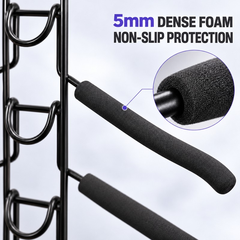 5-Tier Space Saving Clothes Hanger with Non-Slip Foam Padded Arms,