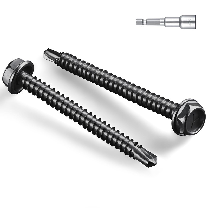 BNUOK #14 x 3 Inch Self Drilling Screws, (27pcs) 1