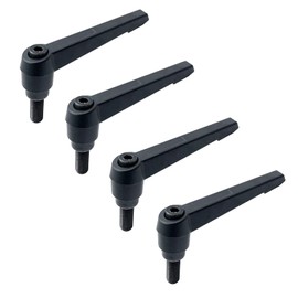 SHULLIN Pack of 4 Clamping Lever Handle Adjustable Machine Handles M6 Clamping Lever Male Thread Handle Machine Handles Adjustable Handle for Machine Tools Welding Equipment Pressure Equipment (M6 x