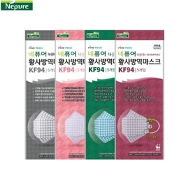NEPURE Moon Light Houndtooth KF94 Mask Large 60ea, Color:Sunset Pink