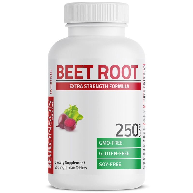 Bronson Bronson Beet Root Extra Strength, Non-GMO, 250 Vegetarian Tablets