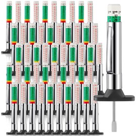 Tellegloww 50 Pcs Tire Tread Depth Gauge 32nds 25mm Color Coded Tire Depth Gauge Tool, Tire Tread Depth Accurate Measure Tools Tread Depth Metric Gauges for Car Trucks Various Vehicle, White and Green