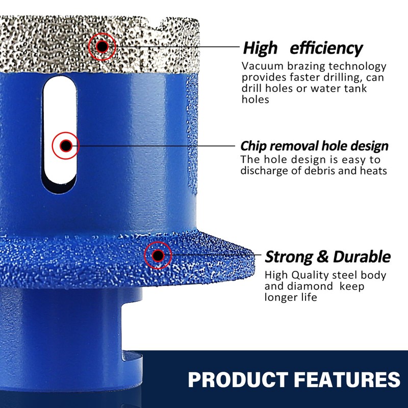 LOZLIN 50mm Diamond Core Drill Set - Double-Layer Cooling Basin