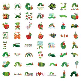 55pcs The Very Hungry Caterpillar Stickers Cute Aesthetic Cartoon Stickers for Kids Teens,Funny Insect Waterproof Decals for Water Bottles Laptops Skateboard Journals Suitcase