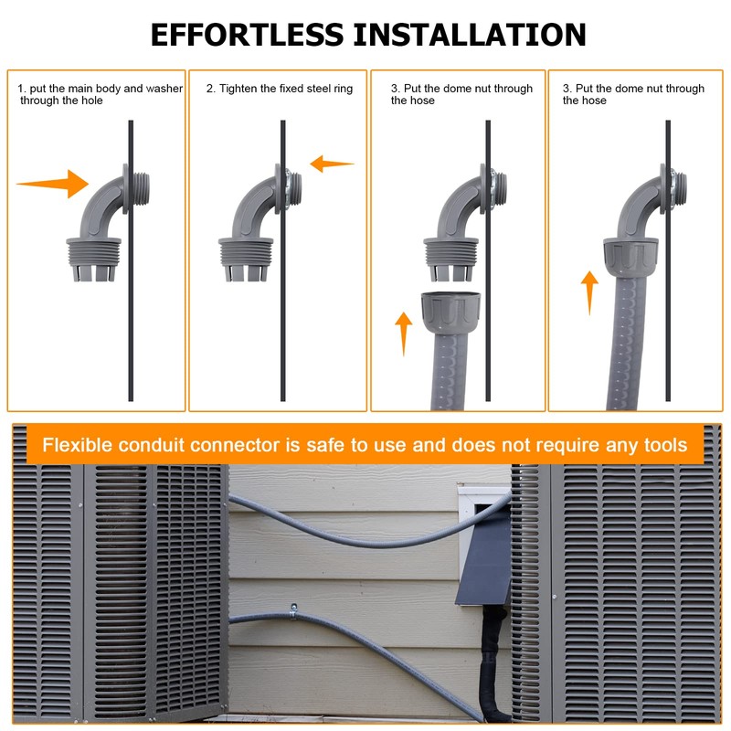DWALE Liquid-Tight Conduit and Connector Kit,Flexible Non Metallic Liquid Tight