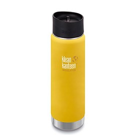 Klean Kanteen Wide Vacuum Insulated with Cafe Cap 2.0, Water Bottle, yellow, l