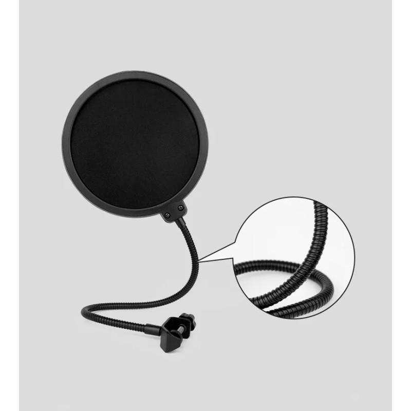 TECHTONGDA 5" Microphone Wind Screen Mask Gooseneck Filter Studio Tool