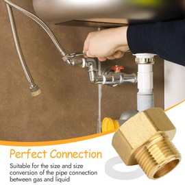 1" Female to 3/4" Male BSP Thread Brass Hex Bushing Reducing Connector,1” Female to 3/4” Male Adapter,for Water, Gas, Pipe Connecting Conversion with Sealing Rings