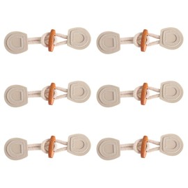 ccHuDE 6 Sets Sew-On Toggle Closure with Wooden Horn Button for Coat Jackets Clothing Sewing DIY Crafts Beige