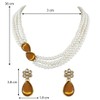 Aheli Pearl Mala Collar de oro con pendientes para mujeres