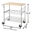 Finnhomy 3-Tier Rolling Kitchen Cart with 18" D x 30"