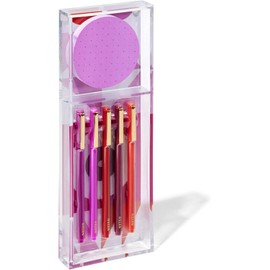 Notado por Post-it - Caja de regalo, colores cálidos, incluye bandeja de acrílico, 100 notas adhesivas redondas, paquete de 5 bolígrafos (NTD-TRAY-36-H)