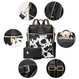 Makes Backpack Purse for Women PU Leather Travel Satchel Handbag Convertible Design Bag with Purse 2 Piece