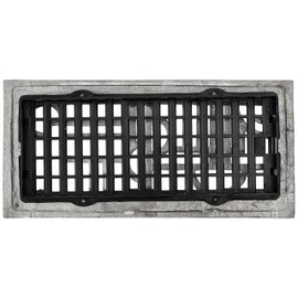 Decor Grates ADA410-NKL 4-Inch by 10-Inch Art Deco Aluminum Nickel Floor Register, Cast Aluminum with Brushed Nickel Finish