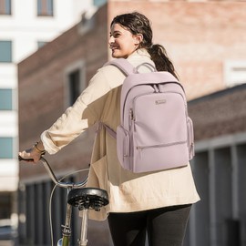 GOLF QUALITY Women's Laptop Backpack, School Backpack with Many Compartments, Chic Travel Backpack, Small Work Bag, City Backpack, Elegant with Laptop Compartment, Gifts, Classic Pink