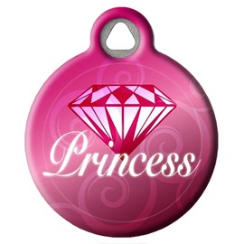 Dog Tag Art Diamond Princess - Custom Pet ID Tag for Dogs and Cats Large Size