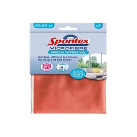 Spontex Microfibre Special XXL Glass Panels - Cleans and Removes Fingerprints - Shine - 2x More Effective Against Fingerprints