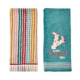 SKL Home in My Cowgirl Era Hand Towel 2pc Set for Bath/Kitchen/Bar & Gift, Teal