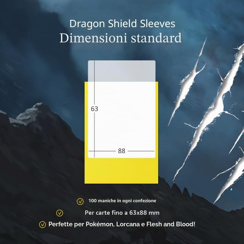 Dragon Shield ART11001 Matte Standard Size Sleeves Cartoncino 100pk-Clear, Multicoloured