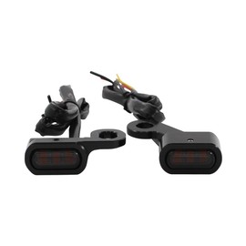 Dreamseek Motorcycle 1 Pair LED Turn Signal Indicator Light Blinker for Harley Sportster XL 2004-2021 Mini Front Lamp (Smoke Lens)