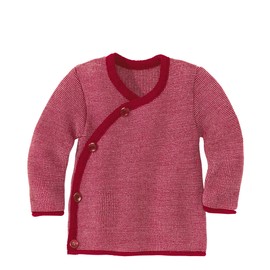 Disana Melange Jacket, 100% Organic Merino Wool GOTS, IVN Best | with Wrap Closure | Newborn Baby Toddler Child Unisex | Made in Germany | Bordeaux Rose Size 86-92, Bordeaux-rose